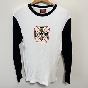 Vintage West Coast Choppers Shirt Long Sleeve Thermal Moto Biker Skater Y2K M